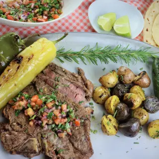 Grilled Steak, Marinated with Rosemary