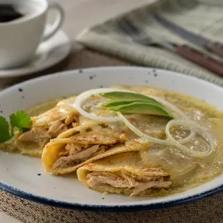 Cauliflower Green Enchiladas with Chicken