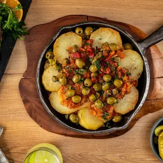 Potatoes with Olives and Peppers