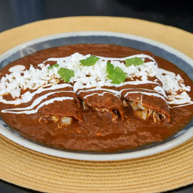 Enchiladas de Batata com Frango