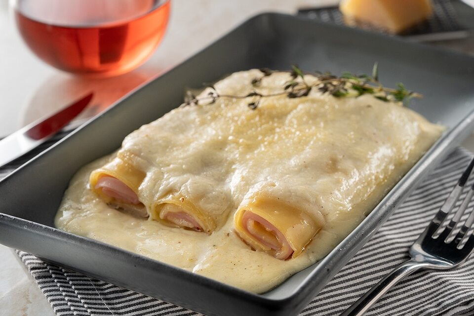 Canelones de Jamón y Queso