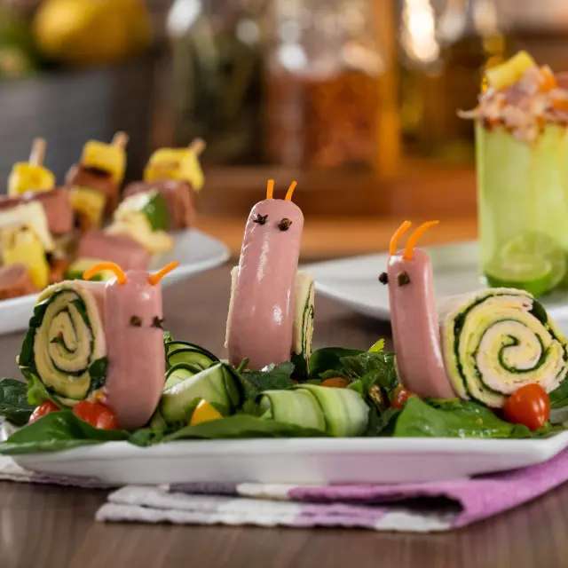Sausage Snails with Spinach