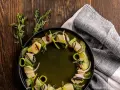 Aguachile de Callo de Hacha com Tasajo Seco