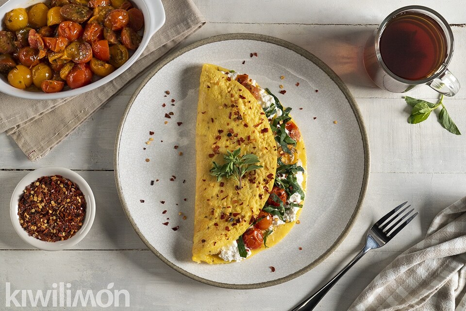 Omelette de Requesón con Espinacas