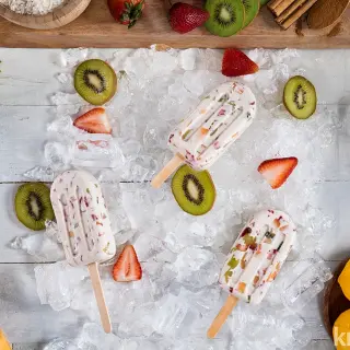 Horchata Popsicles with Fruit
