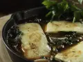 Cheese with Spinach in Tomato Sauce