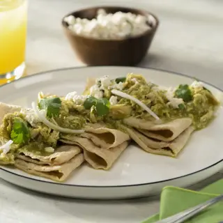 Chicken Crepes in Green Sauce