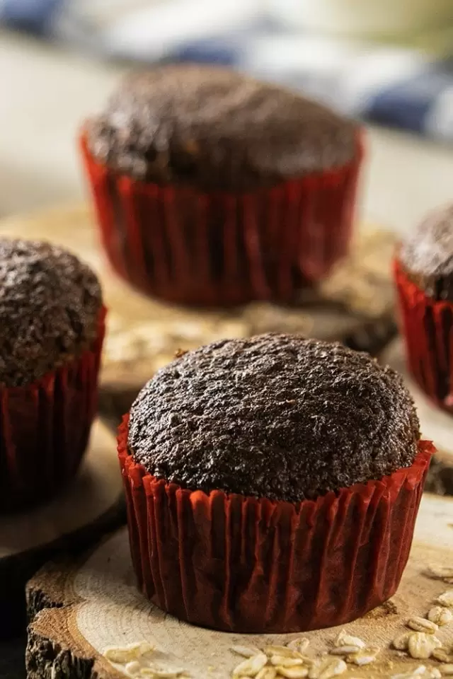 Mantecadas de Chocolate con Avena