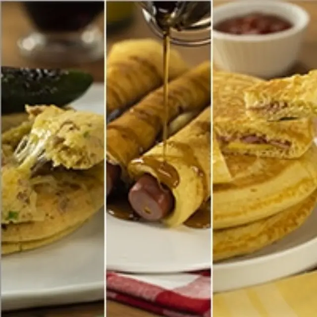 Hot cakes com queijo e jalapeño