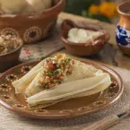 Corn tamales with pico de gallo