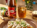 Fried potato tetelas with chorizo