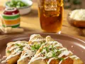 Fried potato tetelas with chorizo