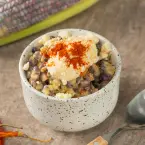 Esquites de milho azul  