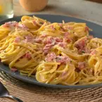 Recipe for white spaghetti with ham  