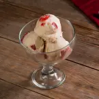 Cottage cheese ice cream with strawberry  