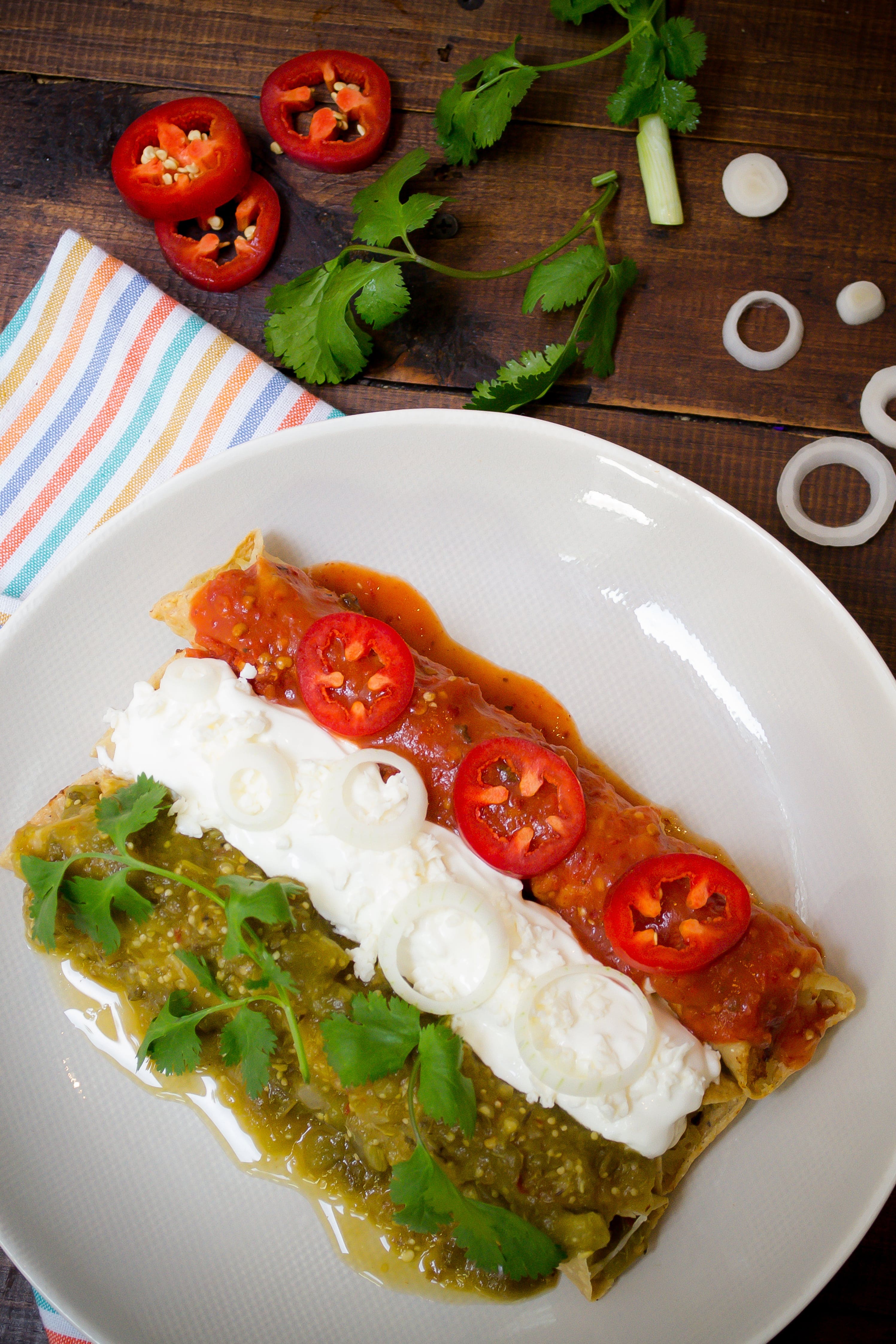 Flautas rellenas de pollo y papa