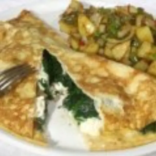 Omelete de Espinafre com Queijo de Cabra