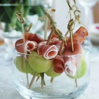 Melon Balls with Serrano Ham