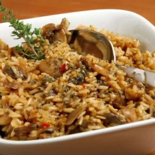 Arroz Salvaje con Champiñones