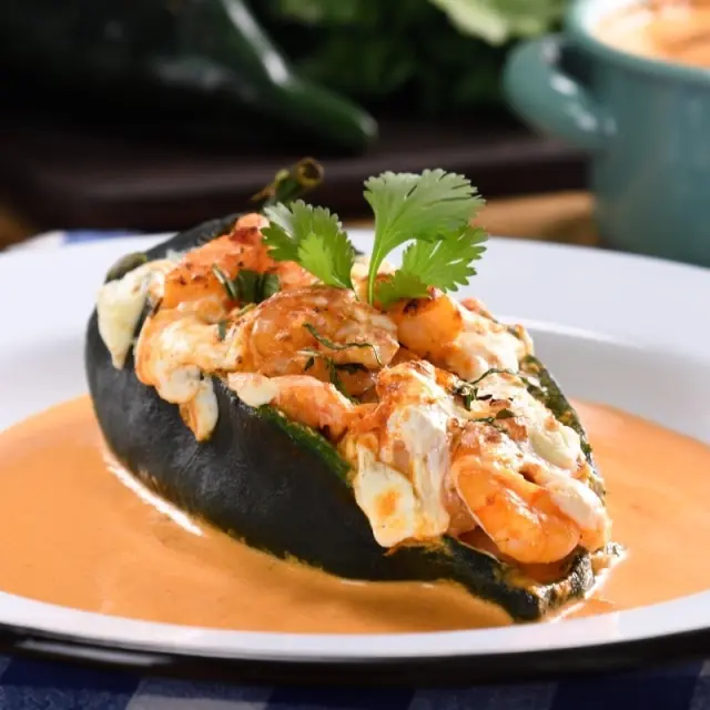 10 chiles recheados com peixes e frutos do mar